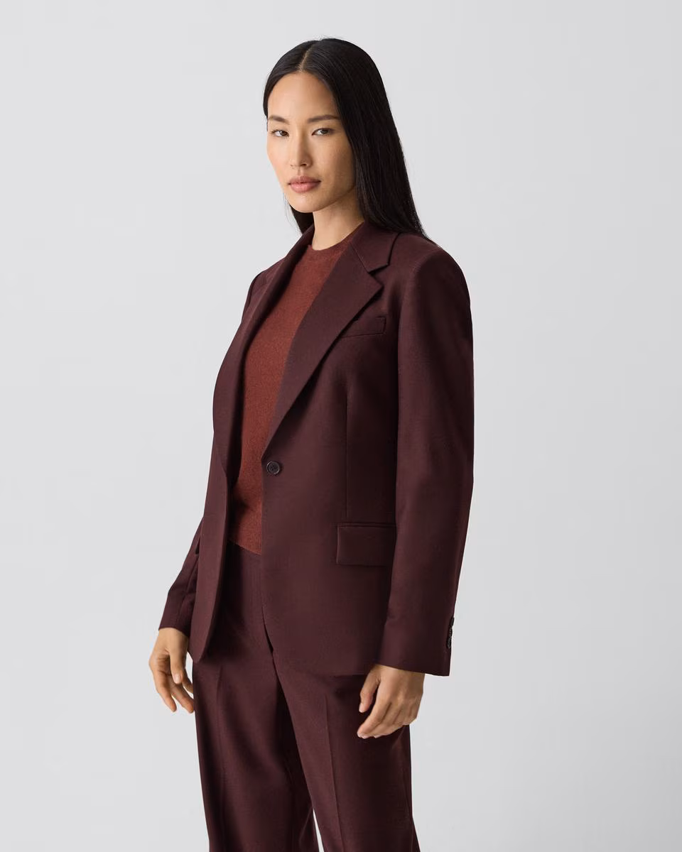 Lynnia Blazer in Sleek Flannel