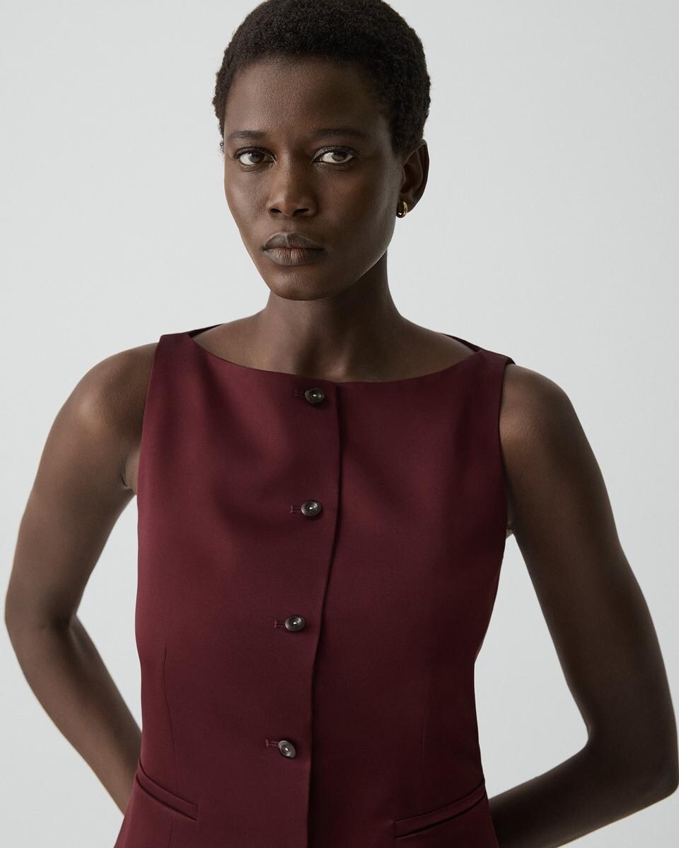 Boatneck Vest in Satin