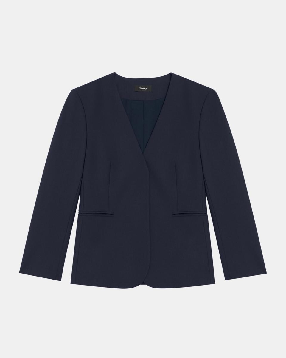 Open Blazer in Stretch Wool