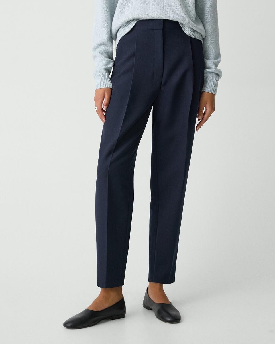 Tapered High-Rise Pant in Wool-Blend
