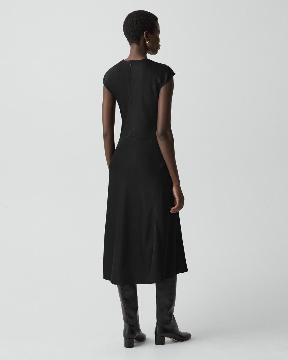 Twist Bodice Dress in Satin