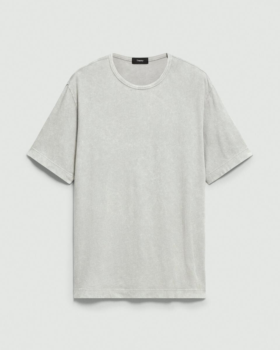 Ribbed Crewneck Tee in Fade Jersey