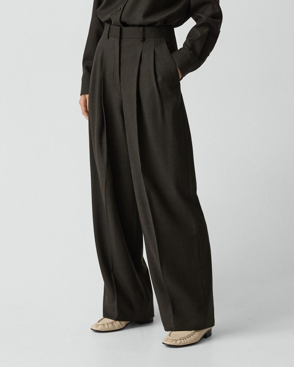 Double Pleat Pant, 29’’ in Sleek Flannel