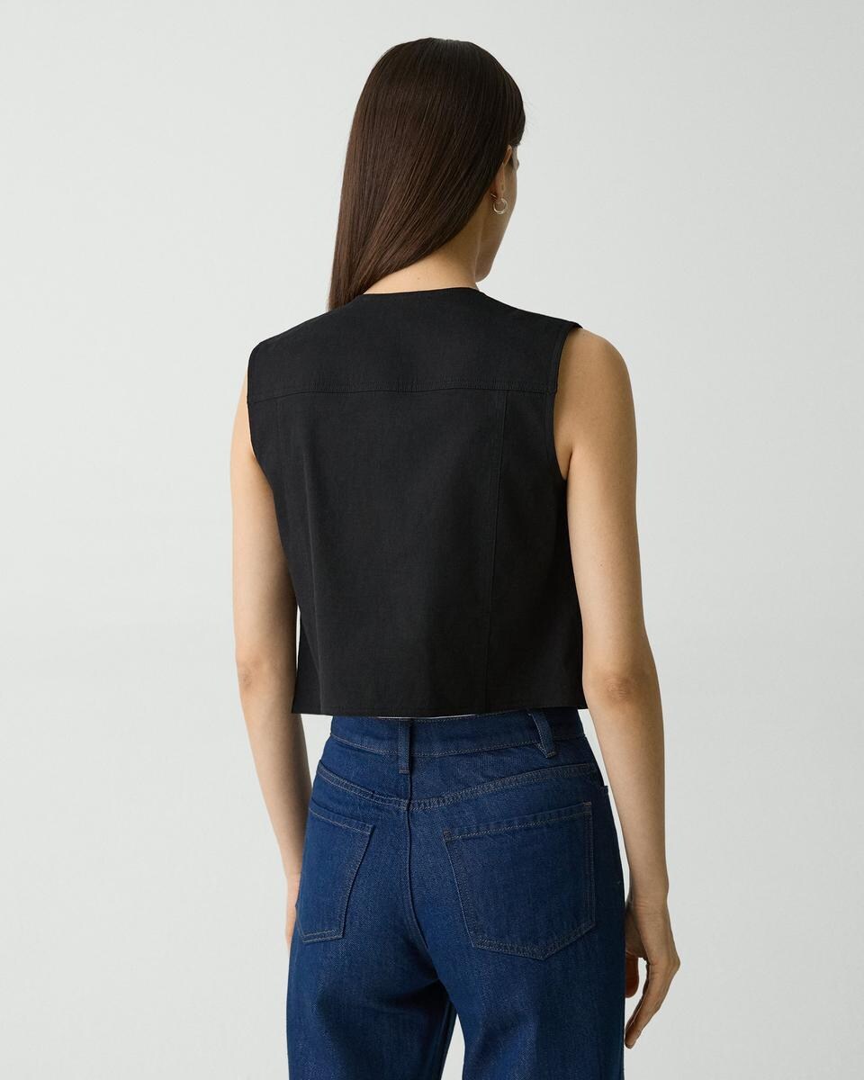 Trucker Vest in Good Linen