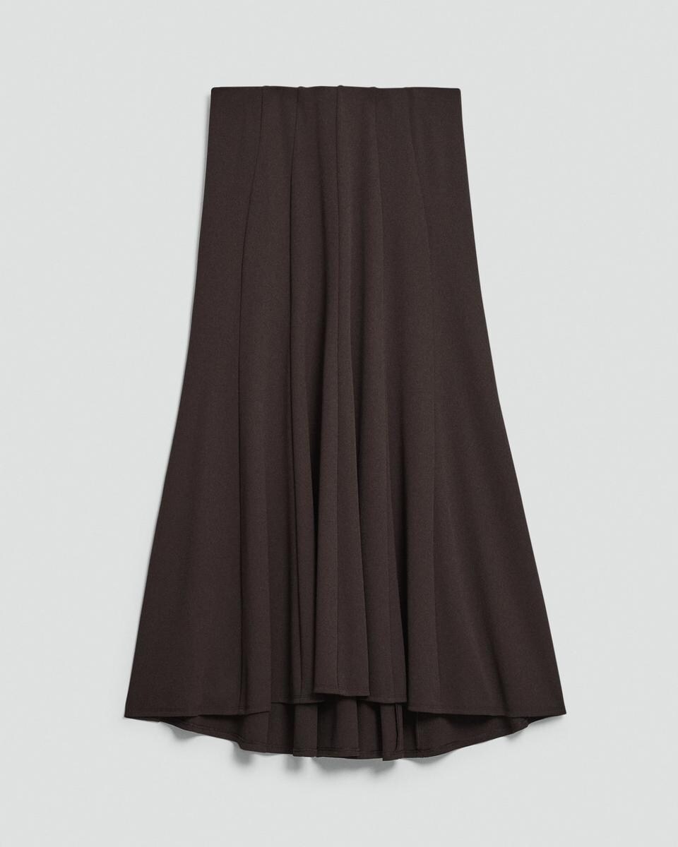 Fluted Seam Skirt in Crepe Jersey