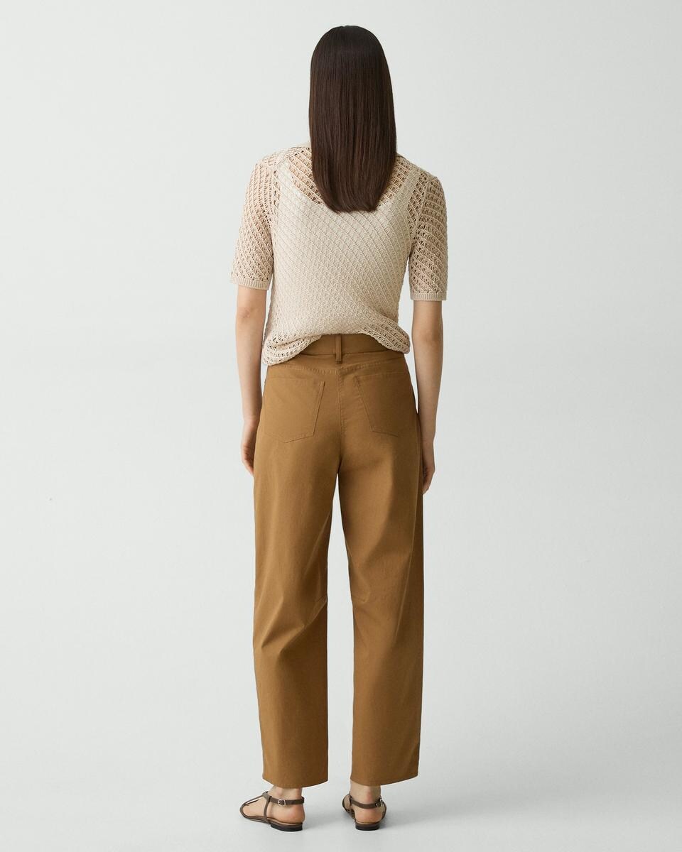 Cropped Barrel Pant in Cotton Twill