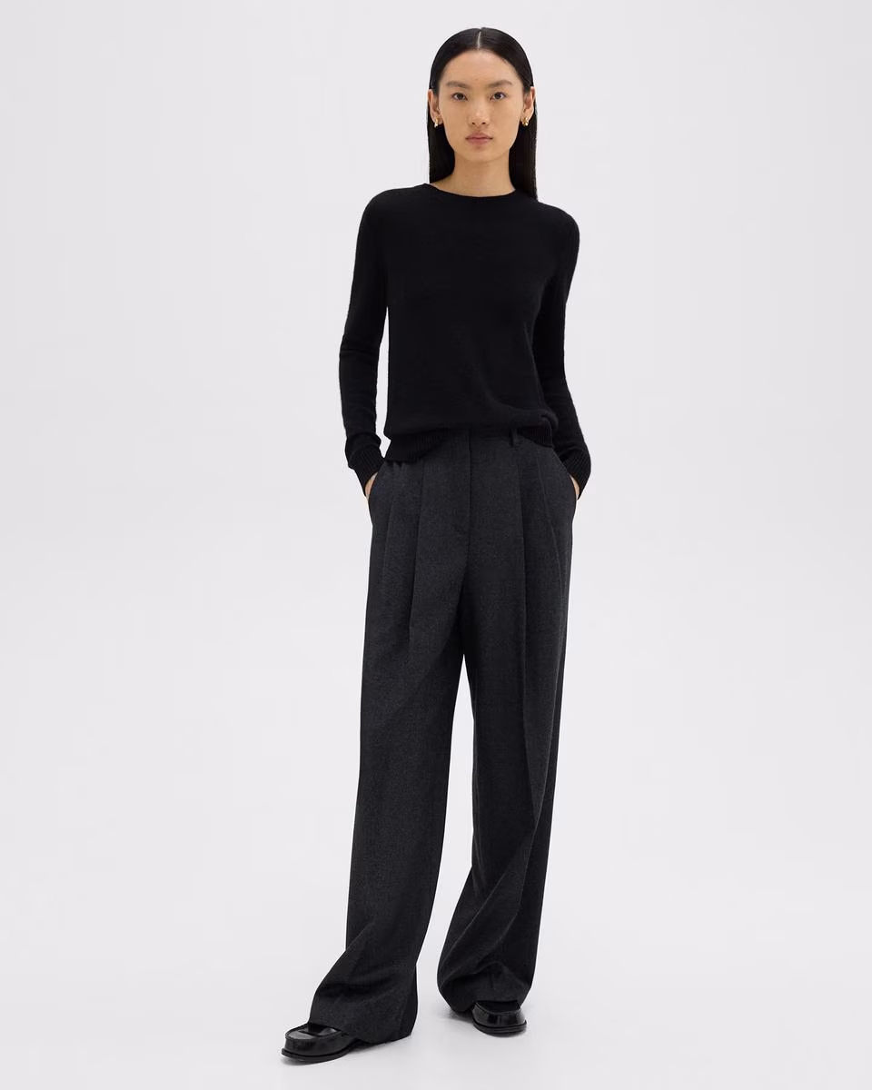 Double Pleat Pant, 29’’ in Sleek Flannel