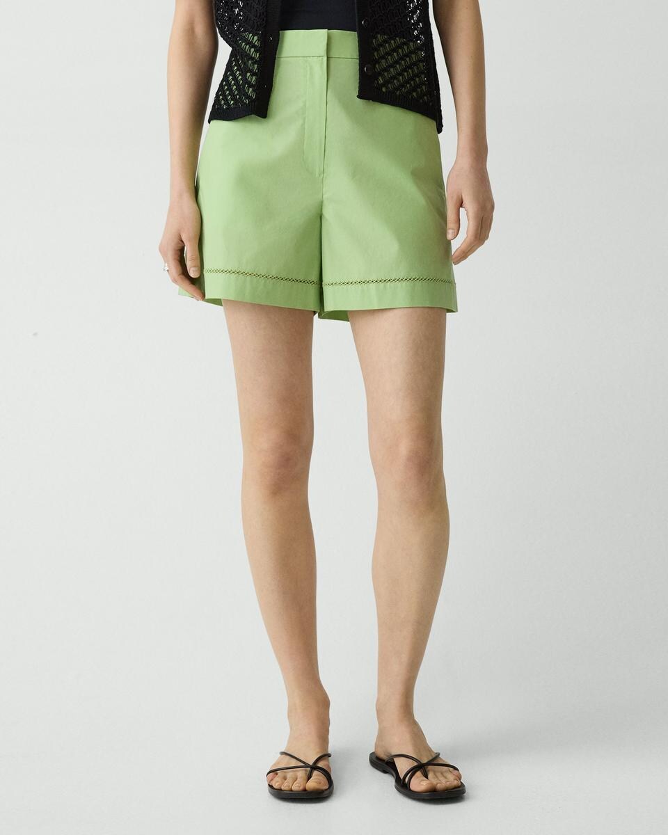 Eyelet Short in City Poplin