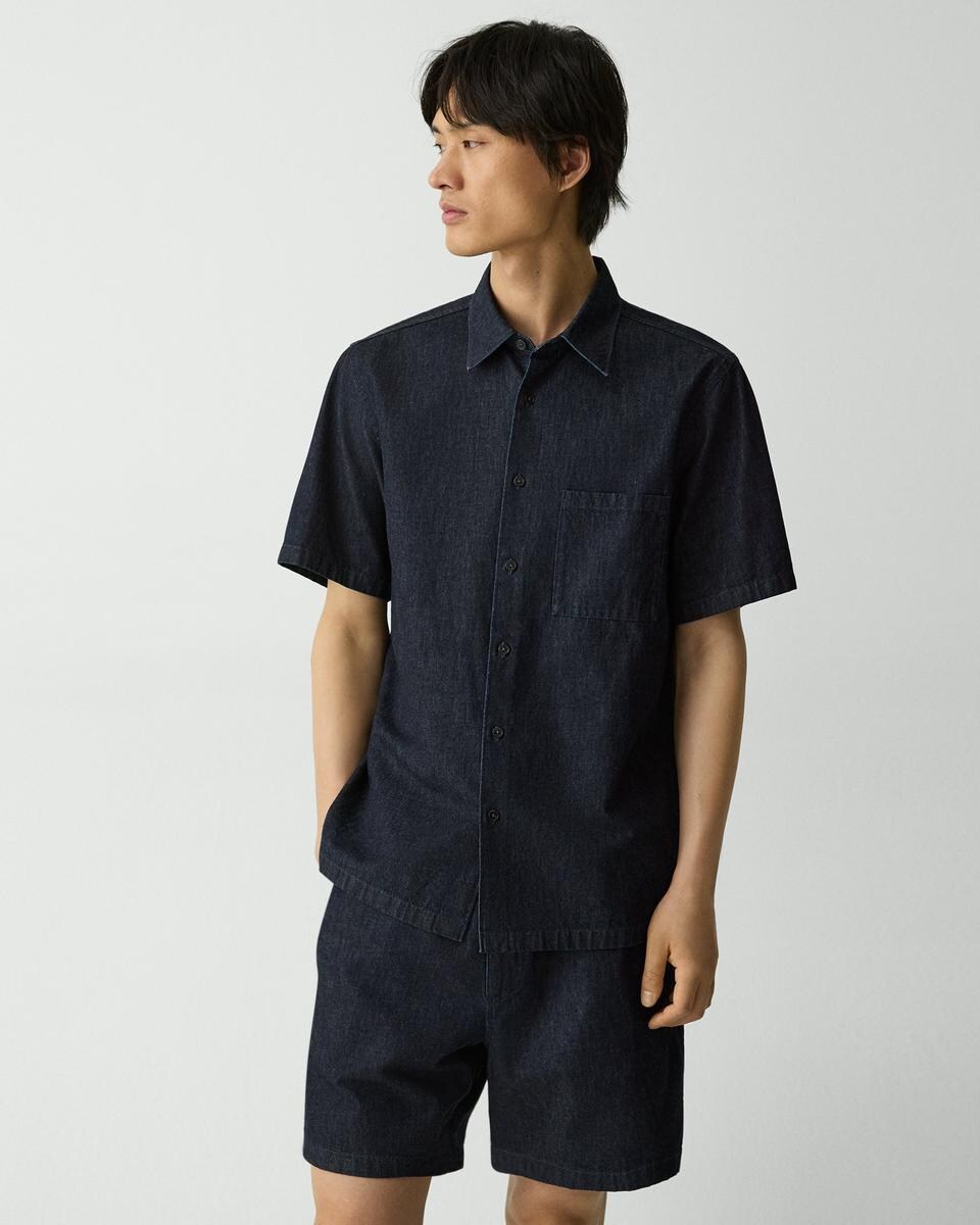 Noll Short-Sleeve Shirt in Summer Denim