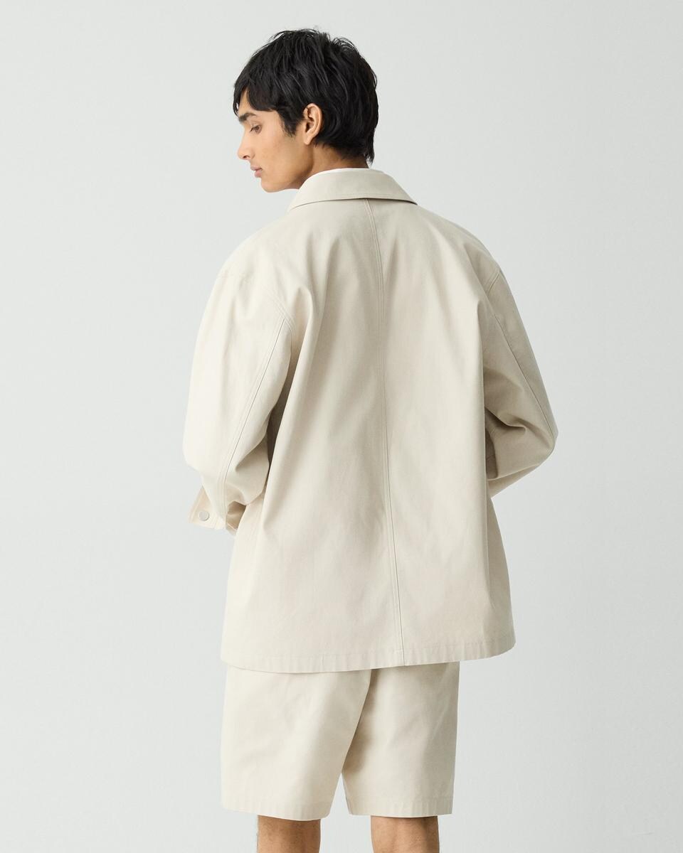 Utility Coat in Stretch Cotton Canvas