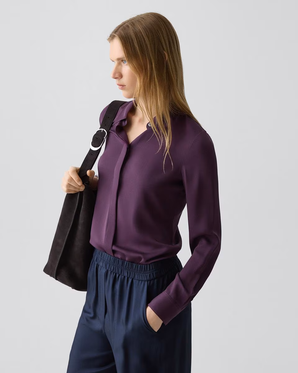 Fitted Shirt in Silk Georgette