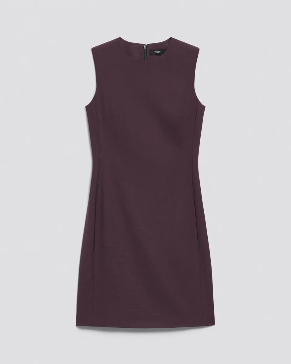 Sleeveless Fitted Dress in Good Wool