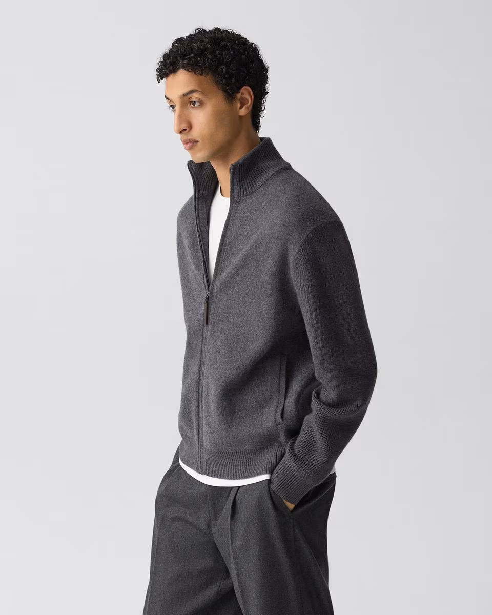 Turtleneck Cardigan in Boiled Wool