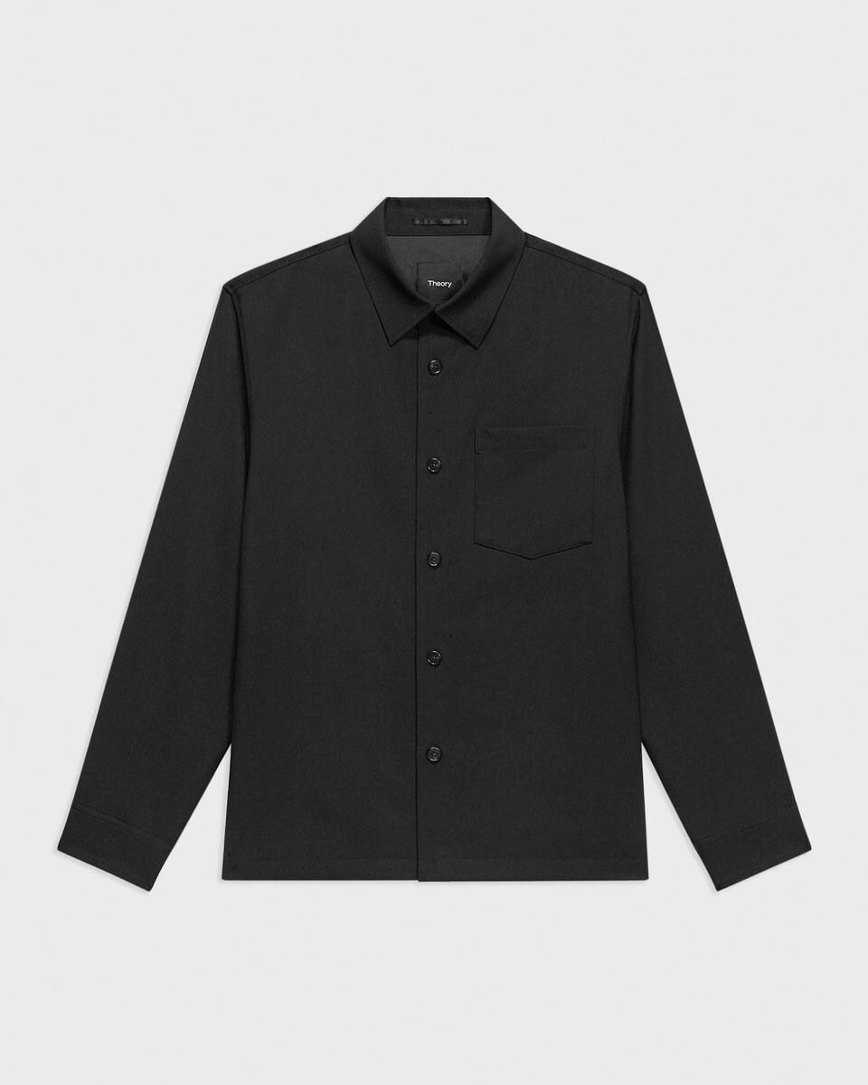 Overshirt in Wool-Blend Twill