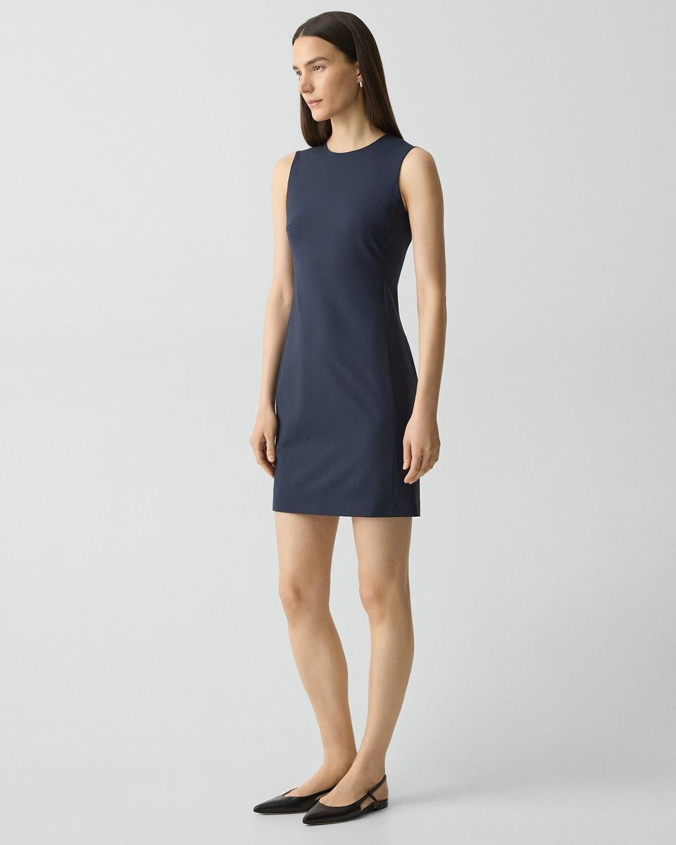 Sleeveless Fitted Dress in Good Wool