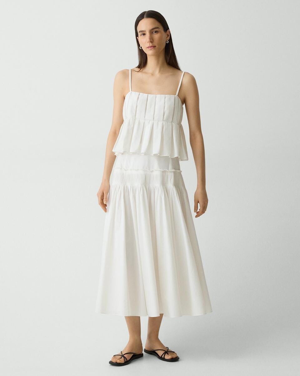 Pleated Camisole in Cotton-Blend