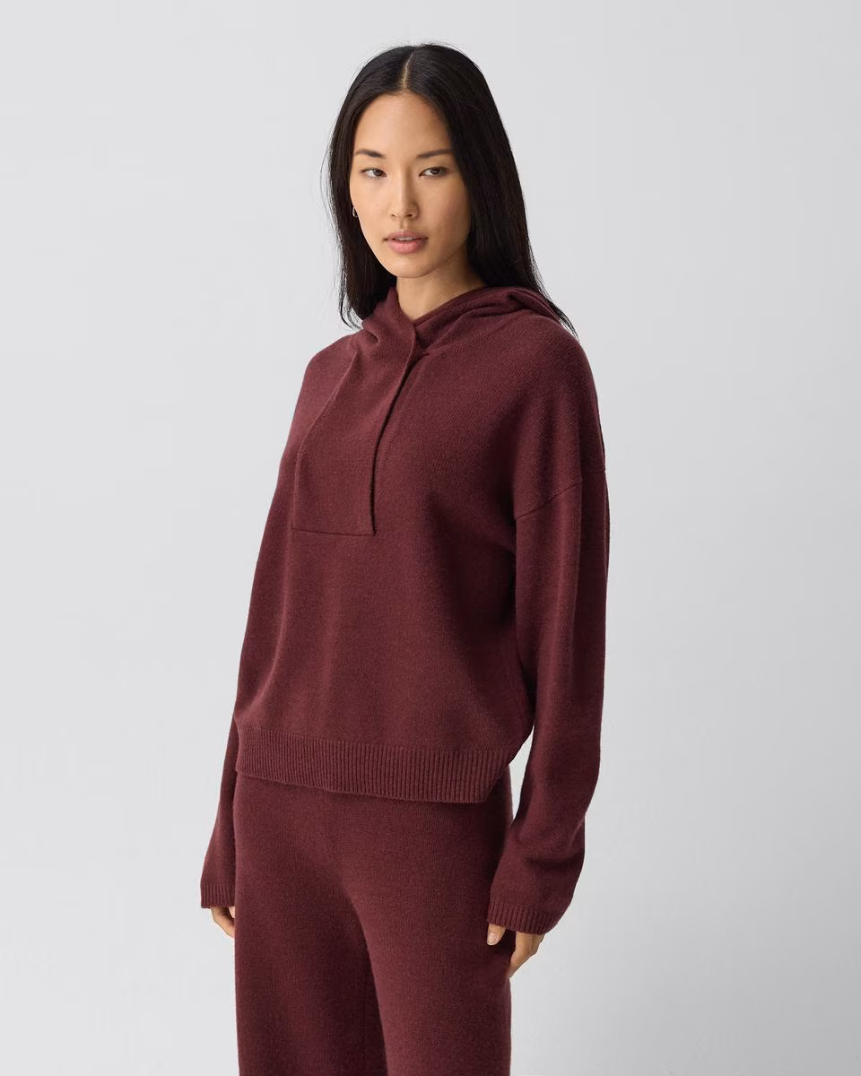 Oversized Hoodie in Felted Wool-Cashmere