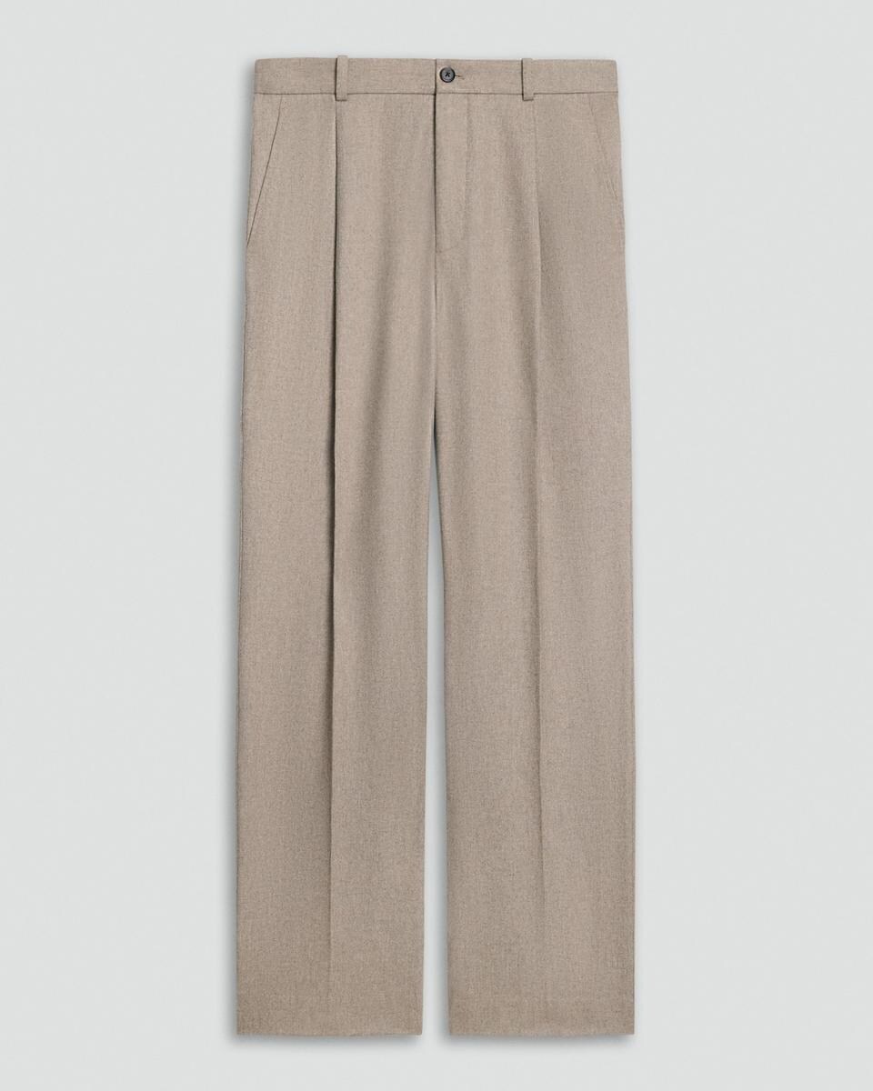 Relaxed Pleat Pant in Cashmere-Blend Flannel
