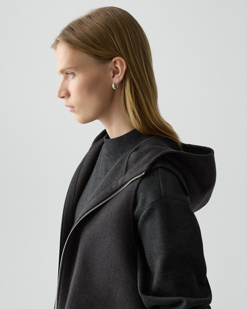 Hooded Vest in Double-Face Wool-Cashmere