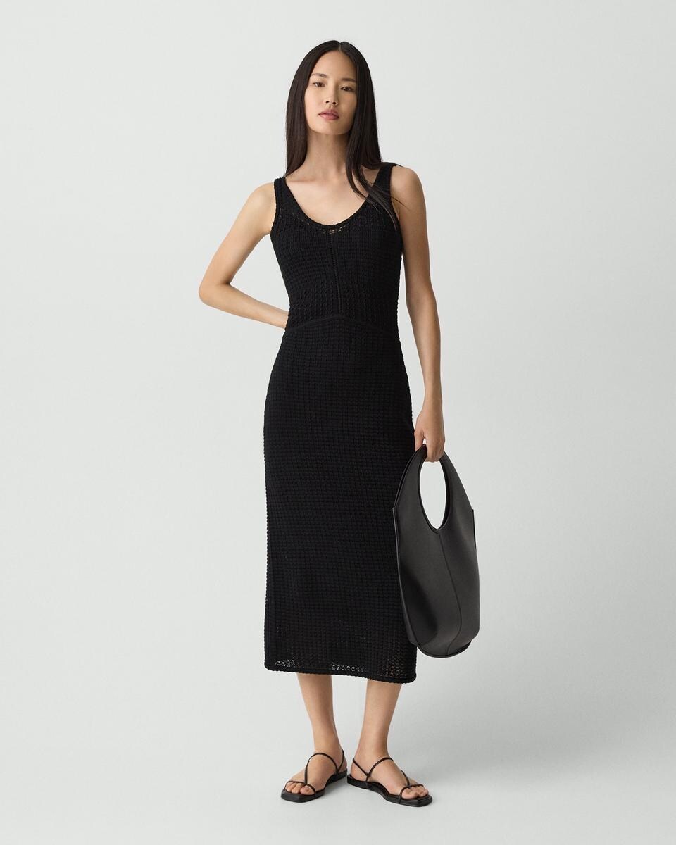 Stitched Dress in Sheen Cotton