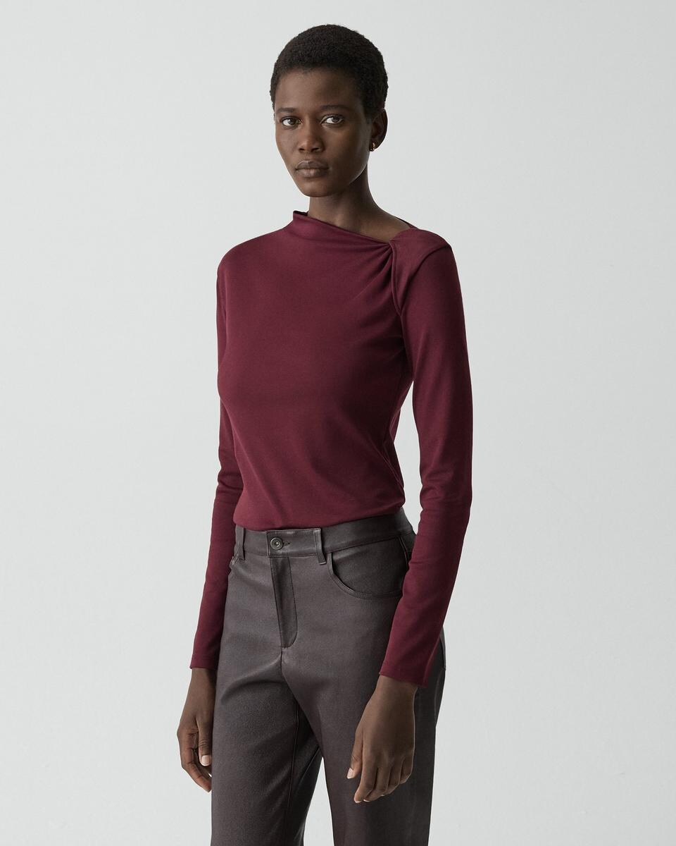 Twist Neck Top in Cotton Jersey