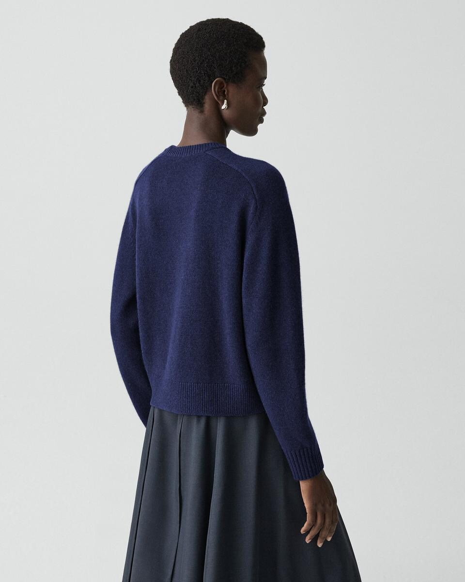 Cropped Crewneck Sweater in Cashmere
