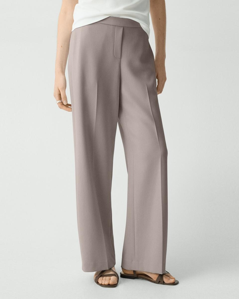 Wide-Leg Pull-On Pant in Admiral Crepe