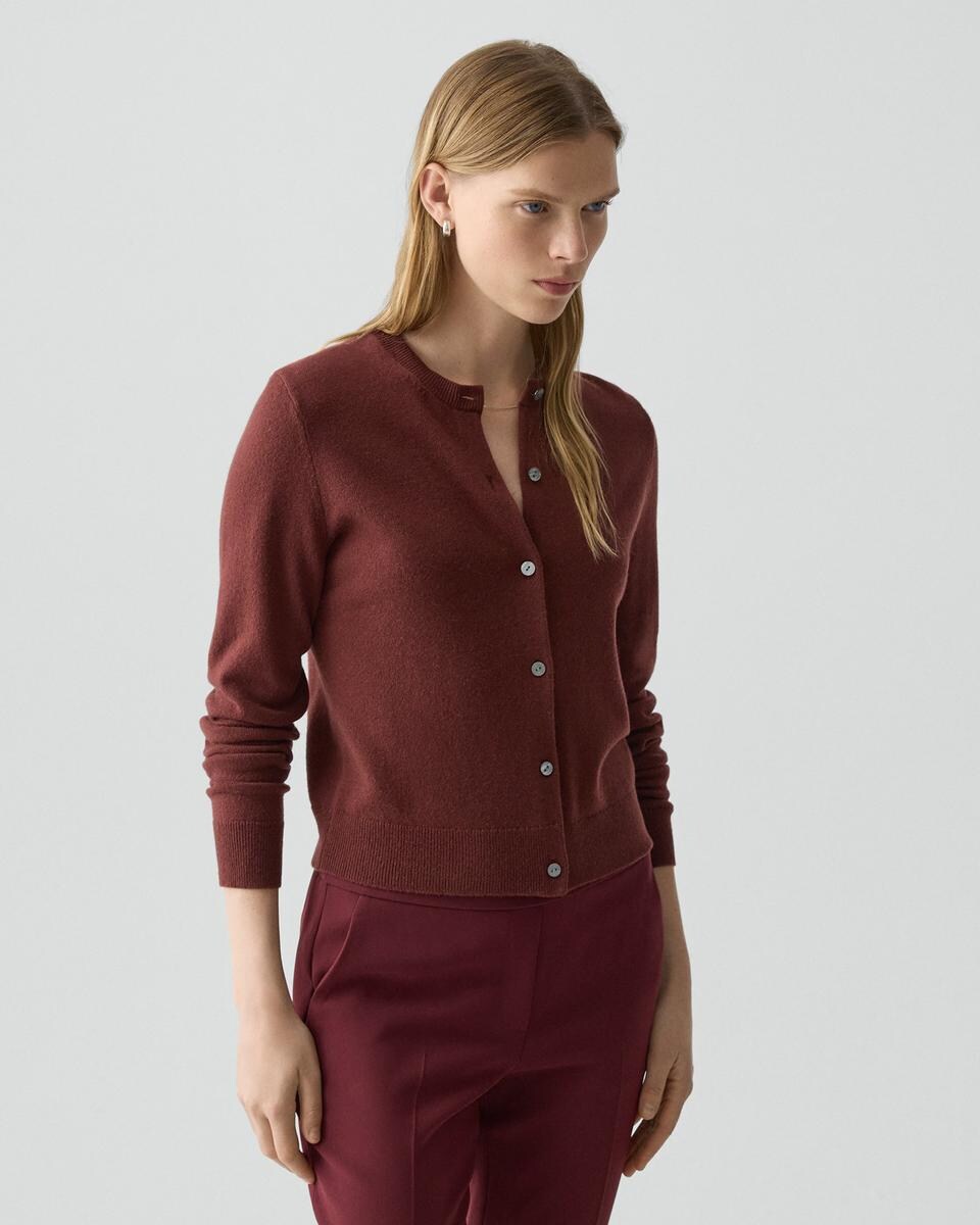 Crewneck Cardigan in Cashmere