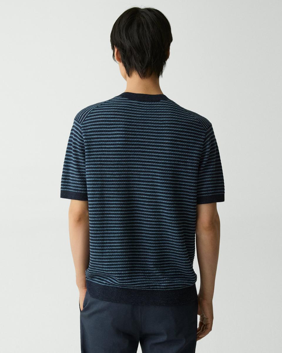 Striped Tee in Pacific Linen