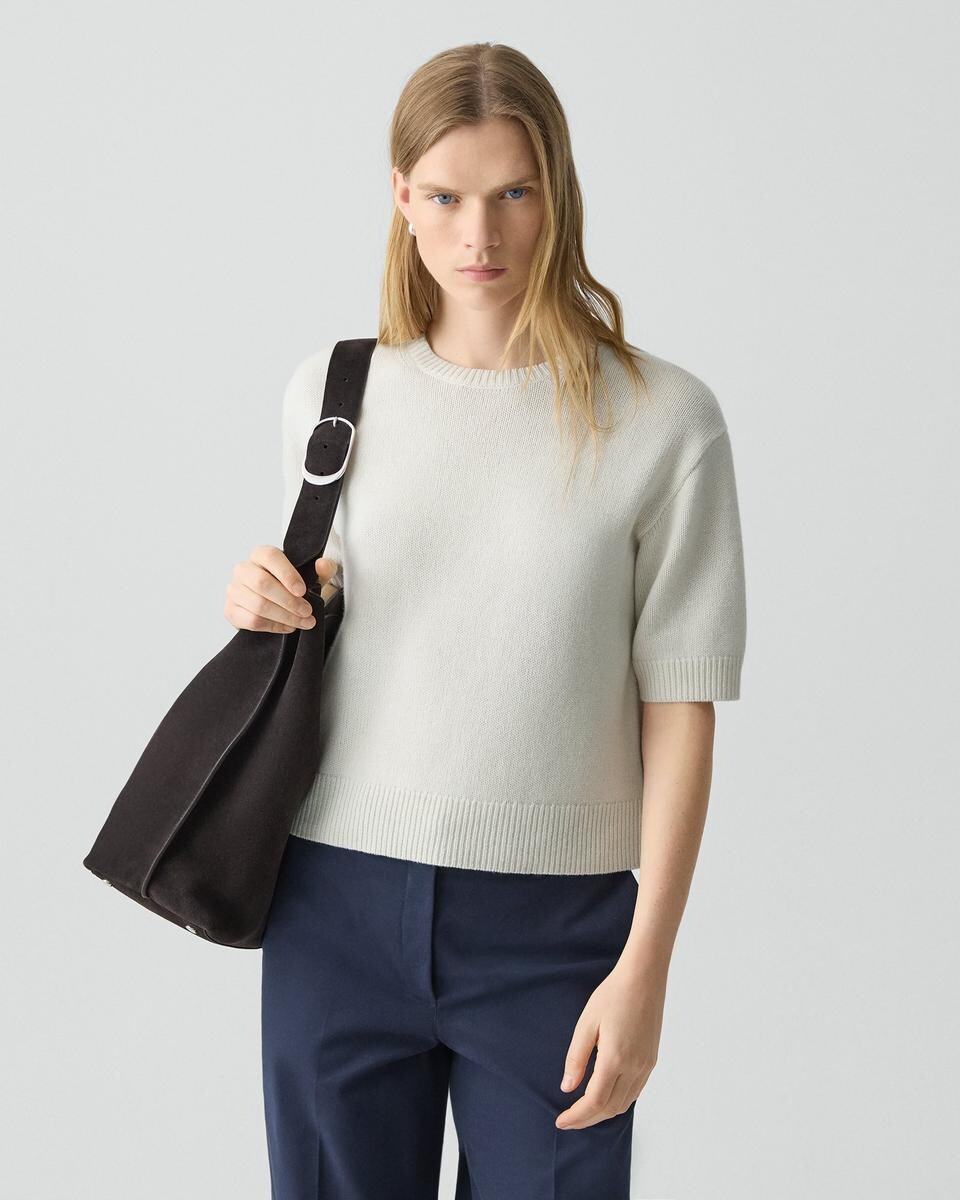 Cropped Tee in Cashmere