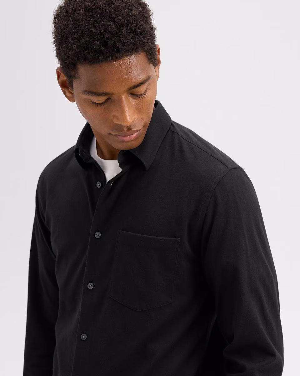 Irving Pocket Shirt in Brushed Structure Knit