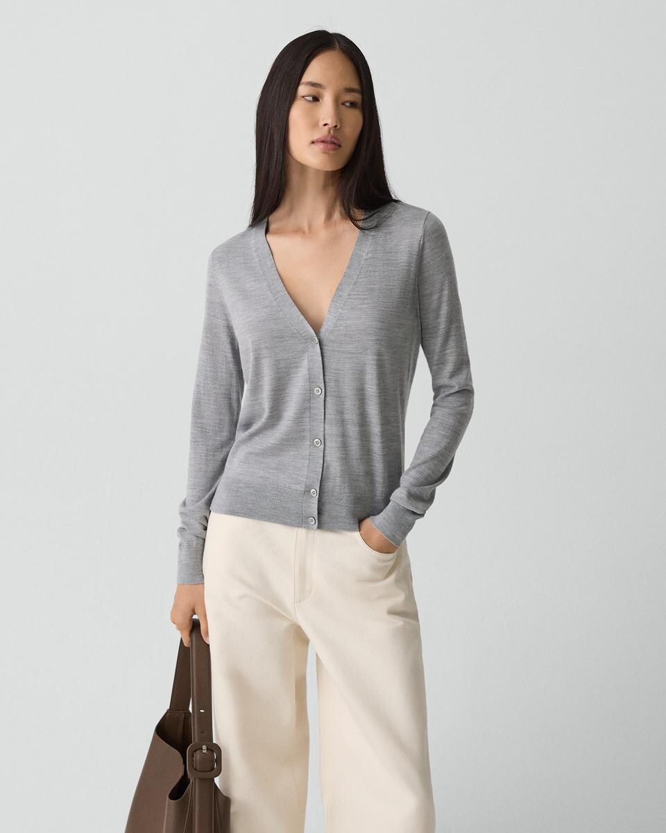 V-Neck Cardigan in Regal Wool