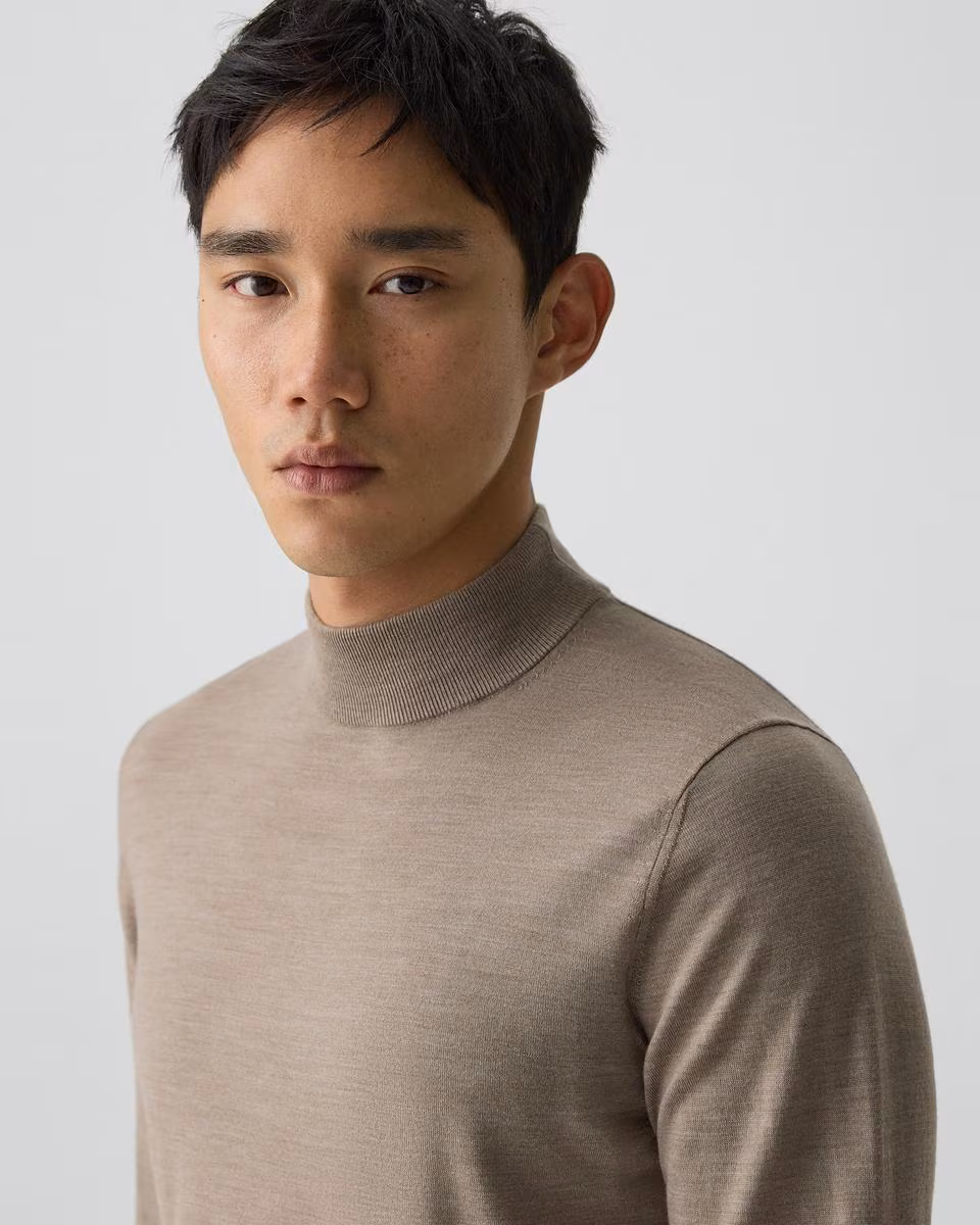 Mock Neck Sweater in Regal Wool