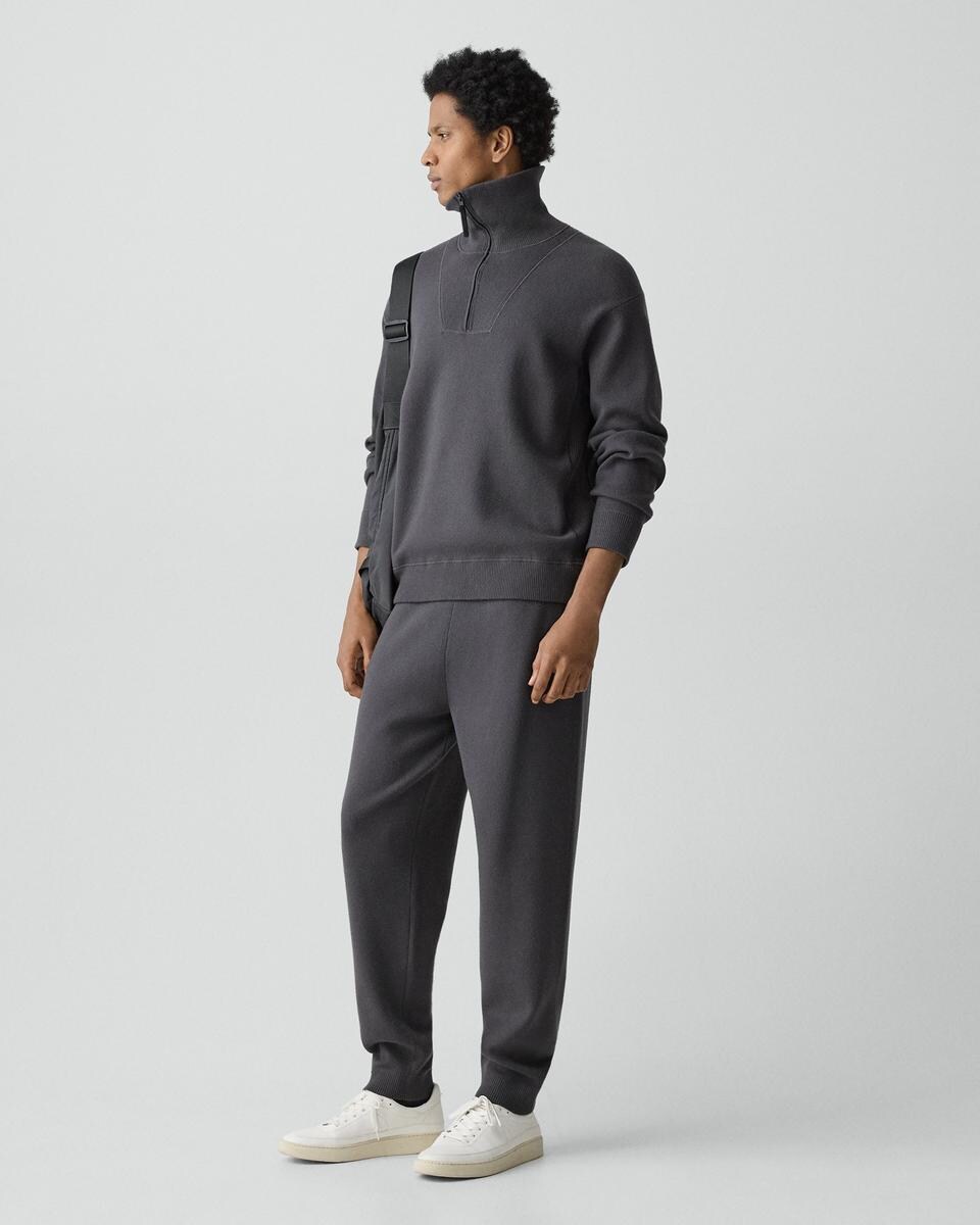 Relaxed Quarter-Zip Sweatshirt in Wool Bilen