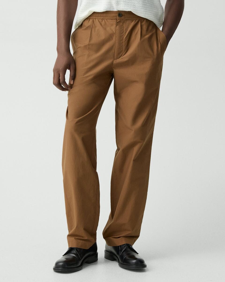 Pleated Drawstring Pant in Cotton-Blend