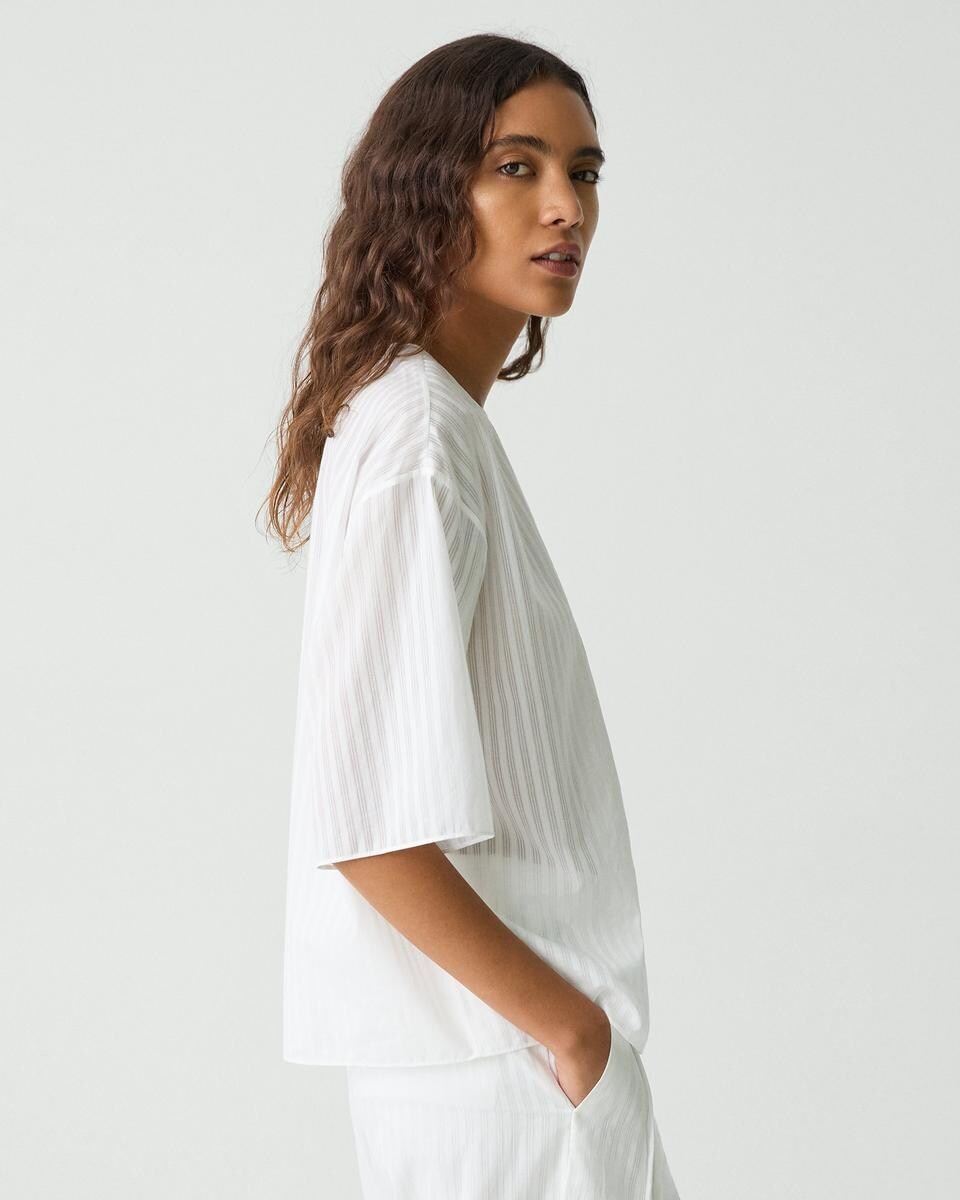 Boxy Tee in Linear Cotton