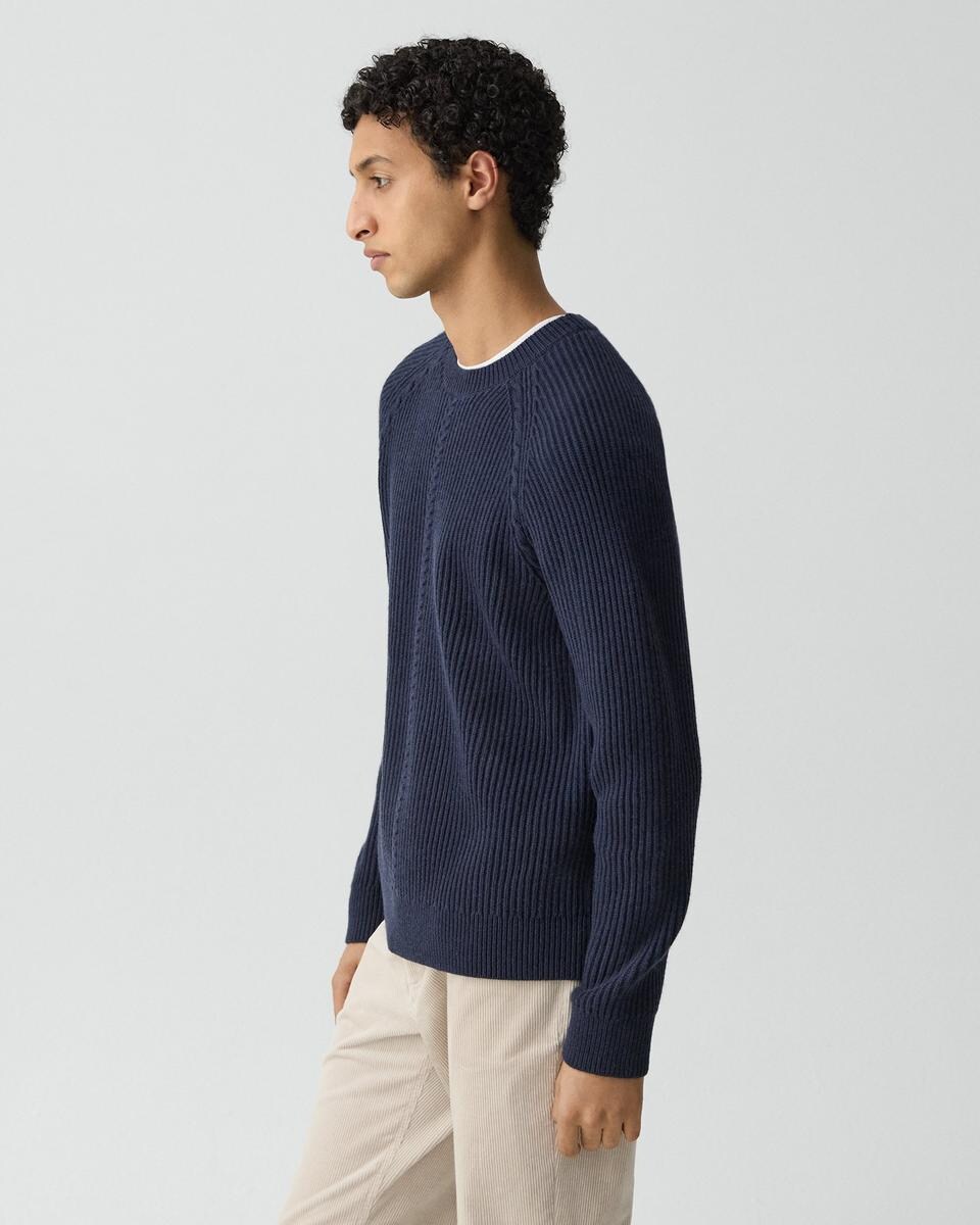 Crewneck Sweater in Wool-Cashmere