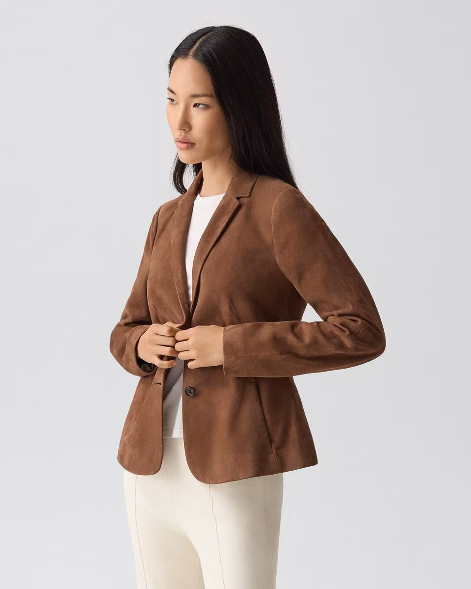 Fitted Blazer in Suede