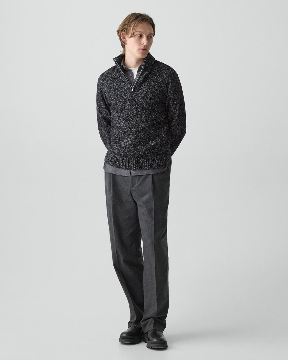 Quarter-Zip Sweater in Wool-Blend Twist