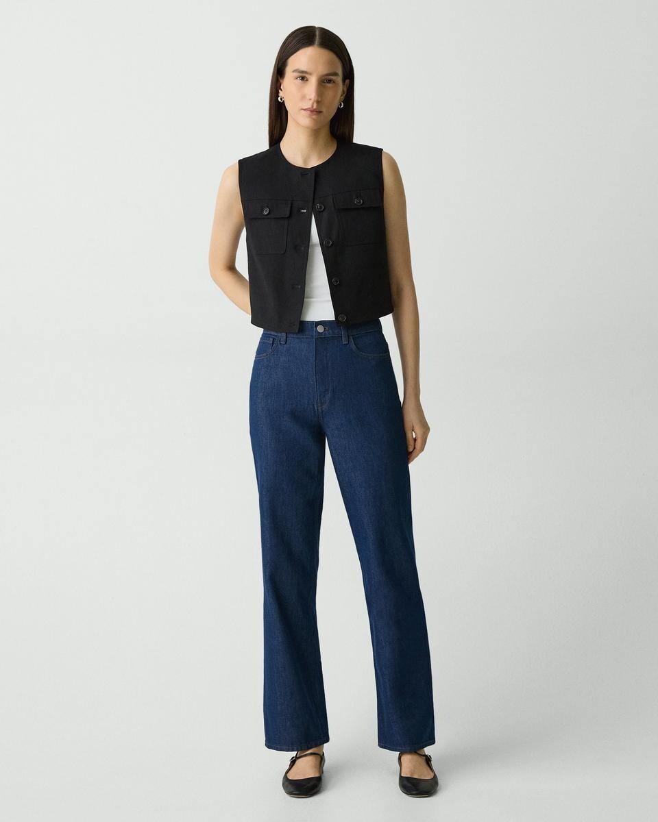 Trucker Vest in Good Linen