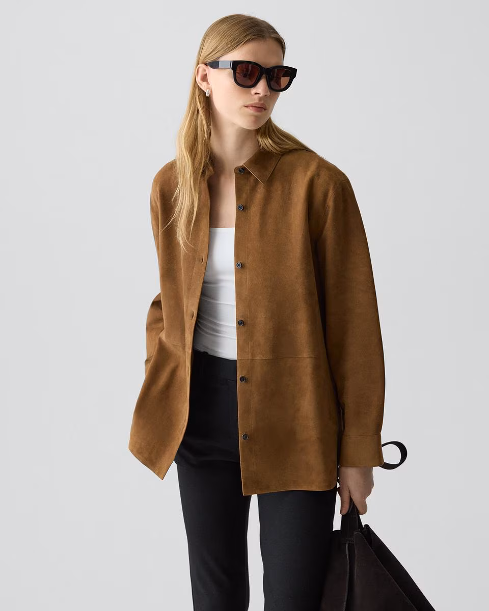 Classic Menswear Shirt in Suede