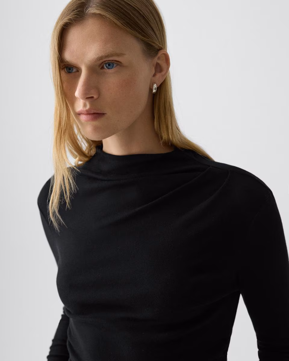 Mock Neck Top in Soft Rib