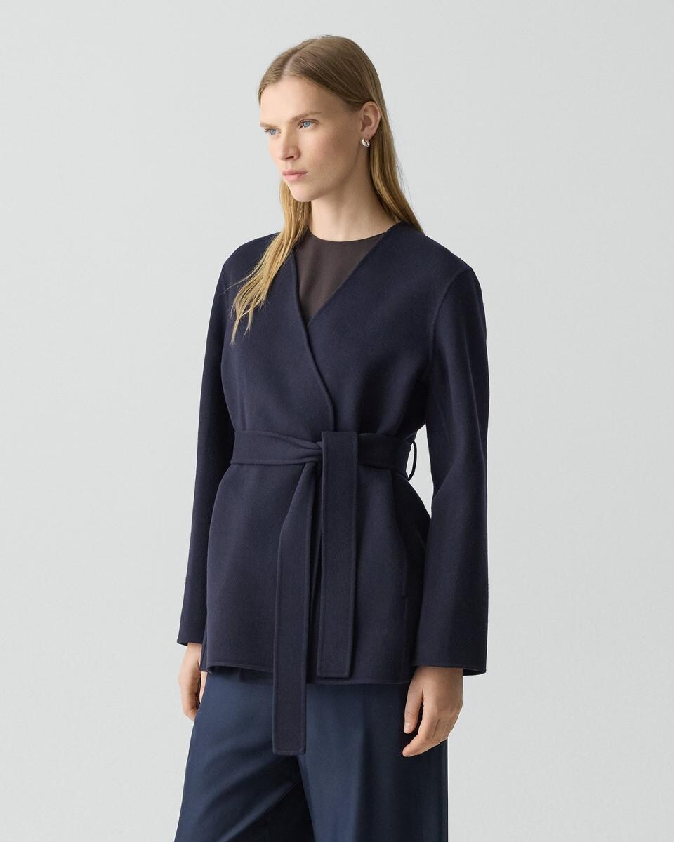 Cardigan Jacket in Double-Face Wool-Cashmere