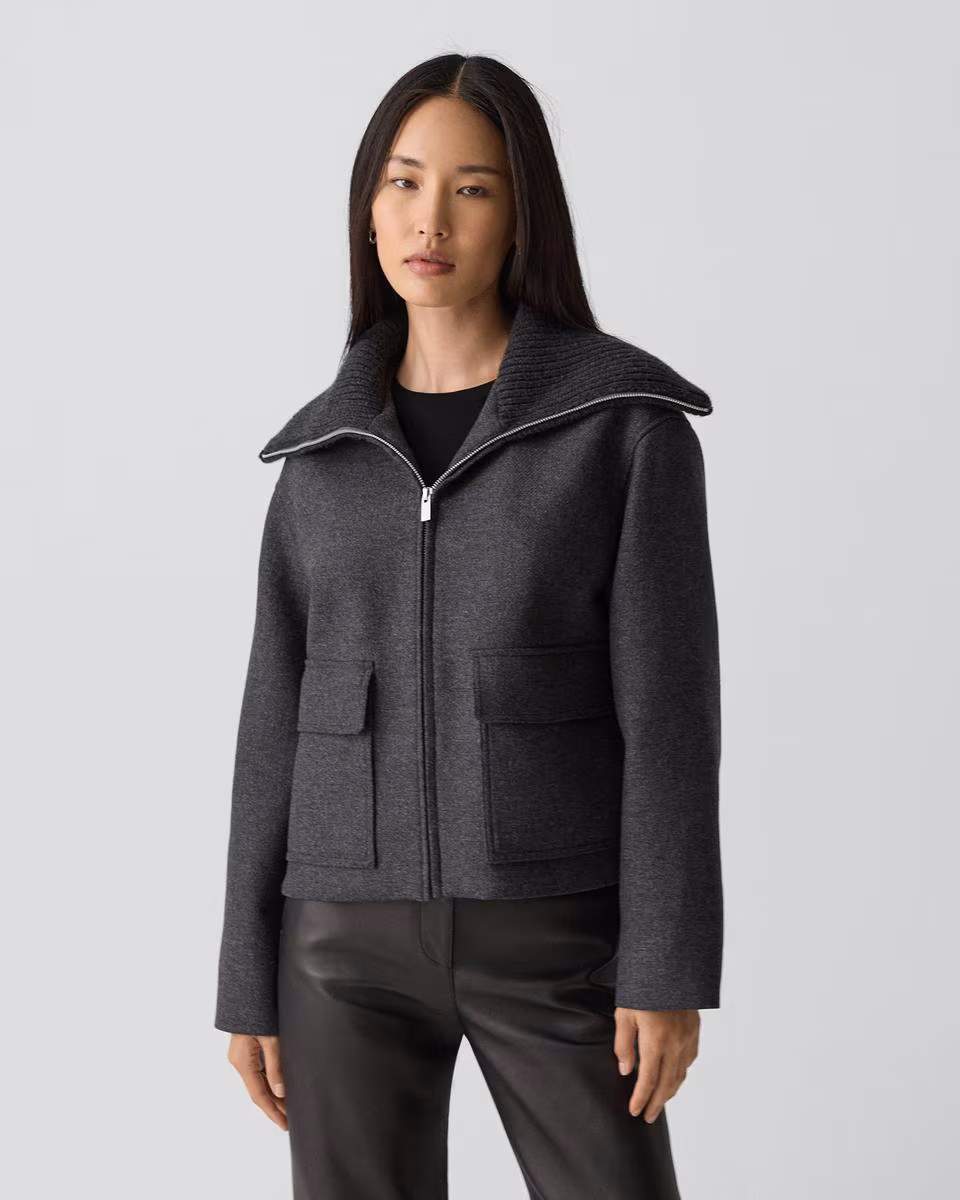 Wing Collar Jacket in Wool