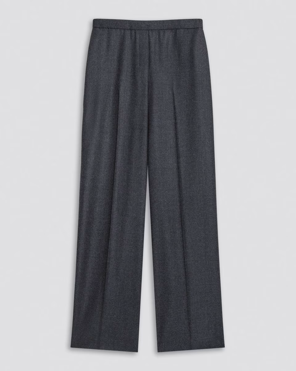 Wide-Leg Pull-On Pant in Sleek Flannel