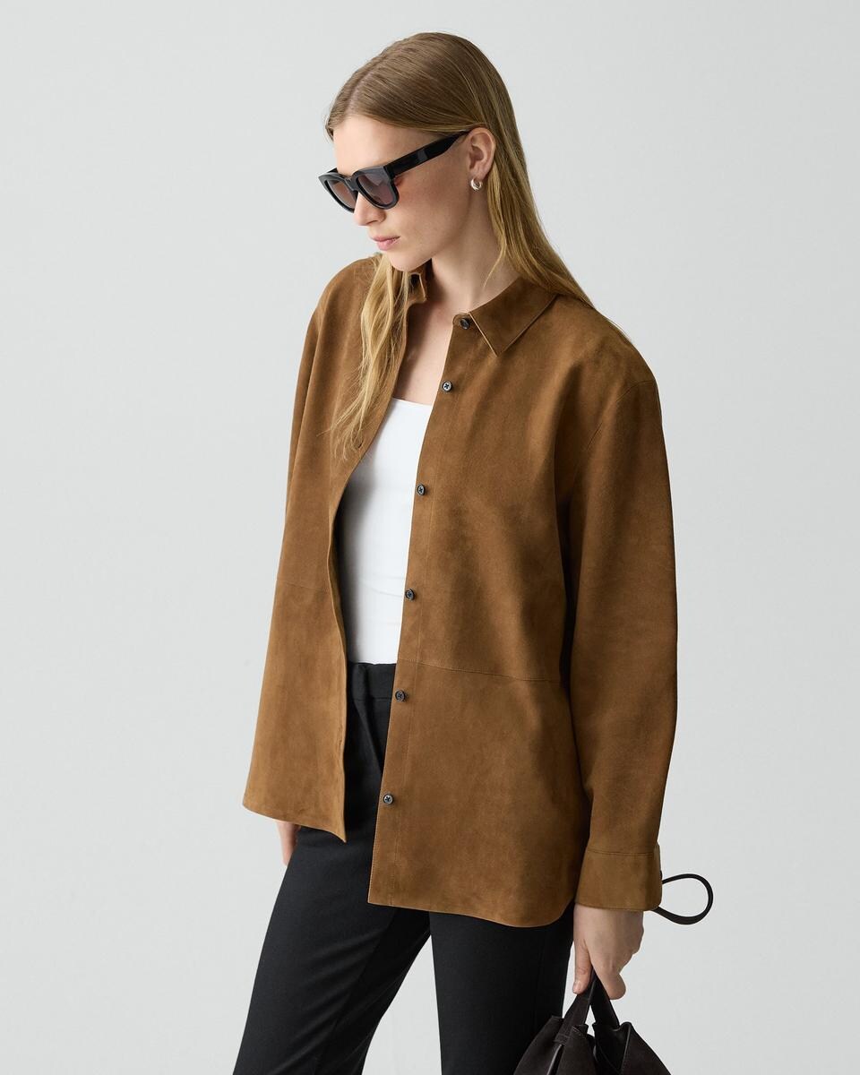 Classic Menswear Shirt in Suede