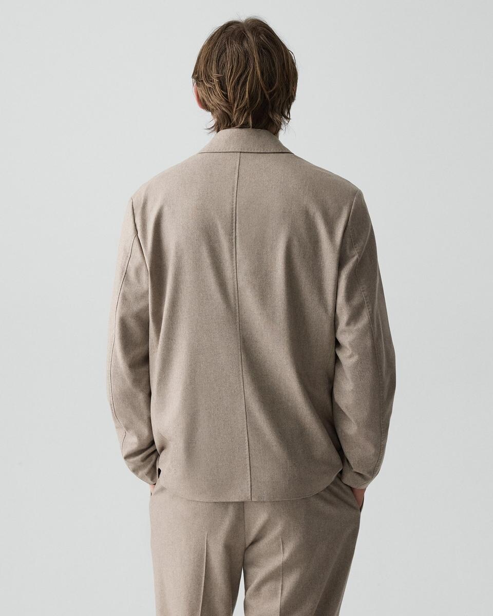 Three-Button Blazer in Cashmere-Blend Flannel