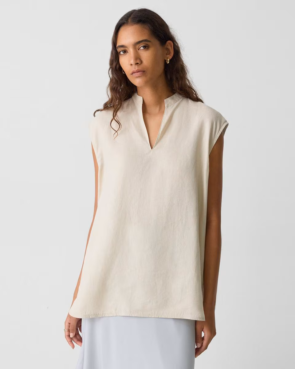 Boxy Tunic Top in Relaxed Linen