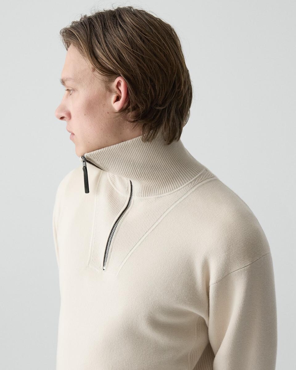 Relaxed Quarter-Zip Sweatshirt in Wool Bilen