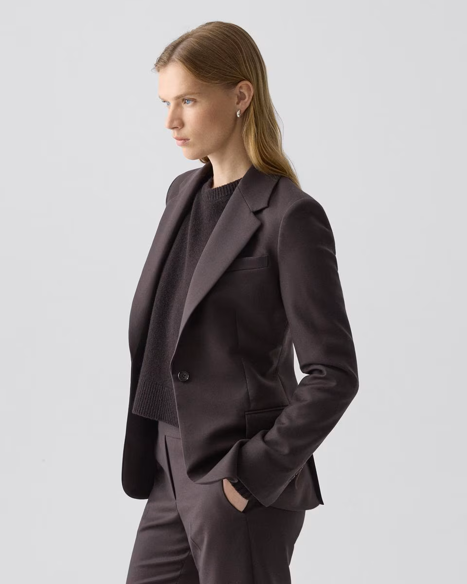 Lynnia Blazer in Sleek Flannel